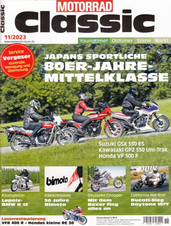 Motorrad Classic 11/2023 – Suzuki GSX 550 ES, Kawasaki GPZ 550, Honda VF 500 F