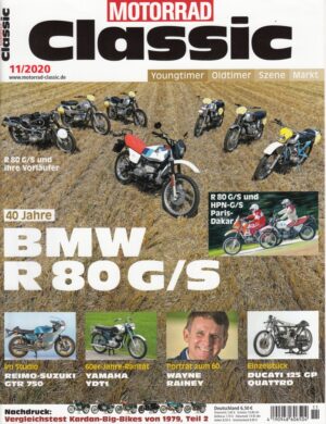 Motorrad Classic 11/2020 – BMW R80 G/S; HPN-G/S Paris-Dakar