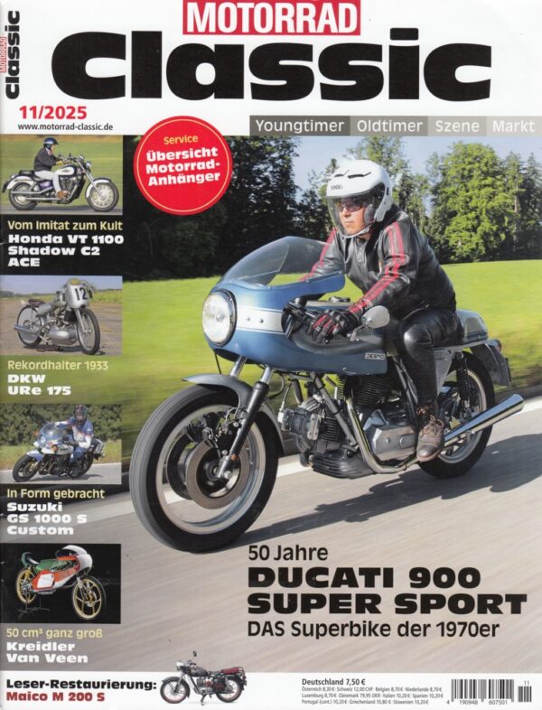 Motorrad Classic 11/2025 – Ducati 900 Super Sport, Honda VT 1100 Shadow C2 ACE