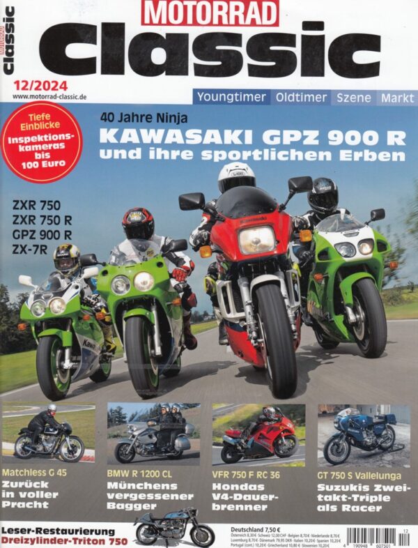 Motorrad Classic 12/2024 – Kawasaki GPZ 900 R / ZXR 750 / ZXR 750 R / ZX-7R