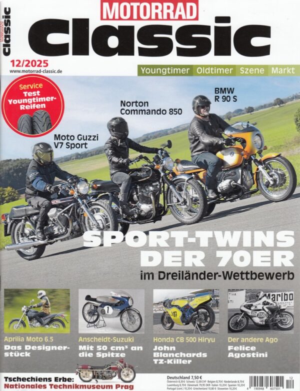 Motorrad Classic 12/2025 – BMW R 90 S, Norton Commando 850, Moto Guzzi V7 Sport