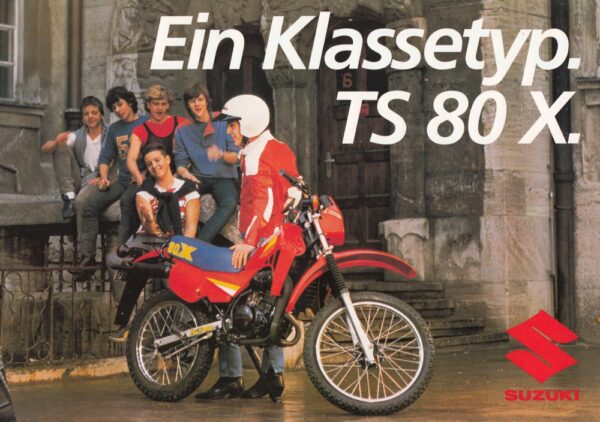 SUZUKI TS 80 X + Prospekt brochure + 4 Seiten + aus 12/1983