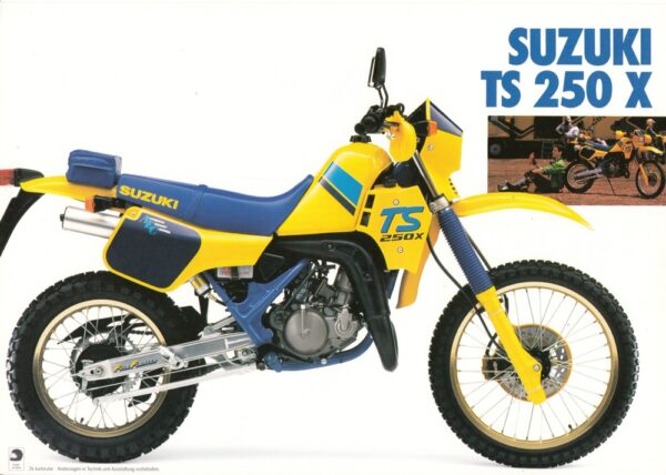SUZUKI TS 250 X + Prospekt flyer + 1 Blatt / 2 Seiten