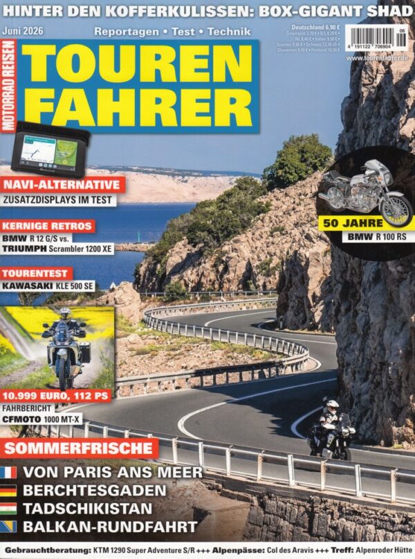 06 Tourenfahrer 6/2026 – BMW R 12 G/S vs. Triumph Scrambler 1200 XE