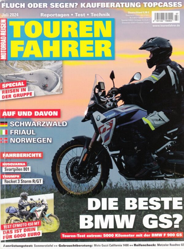 Tourenfahrer 7/2024 – BMW F 900 GS; CFMoto 450 MT