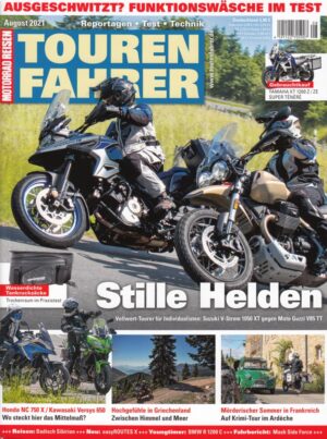 Tourenfahrer 8/2021 – Suzuki V-Strom 1050 XT vs. Moto Guzzi V85 TT