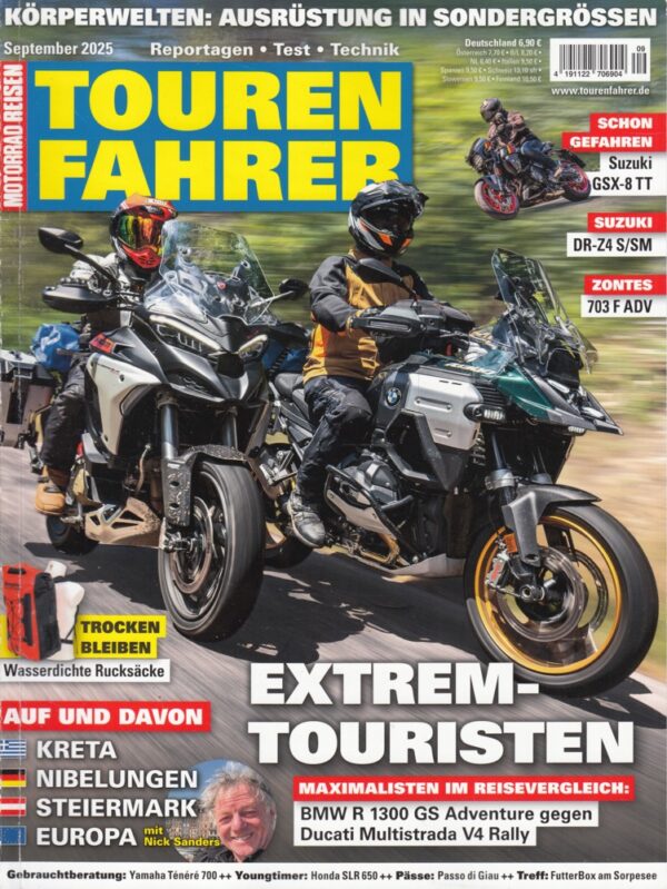 Tourenfahrer 9/2025 – BMW R 1300 GS Adv. vs. Ducati Multistrada V4 Rally