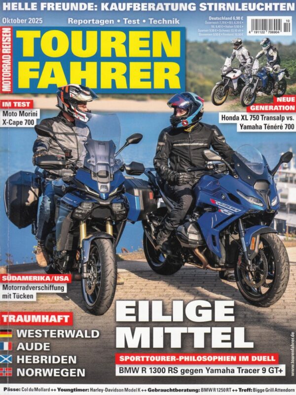 Tourenfahrer 10/2025 – BMW R 1300 RS vs. Yamaha Tracer 9 GT+