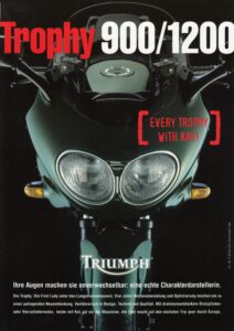 Titelseite: TRIUMPH Trophy 900 / 1200 + Prospekt flyer + 1 Blatt / 2 Seiten + aus 1991