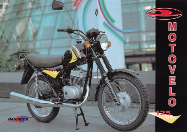 125 GS 1990er MOTOVELO 125 GS + Prospekt flyer + 1 Blatt / 2 Seiten
