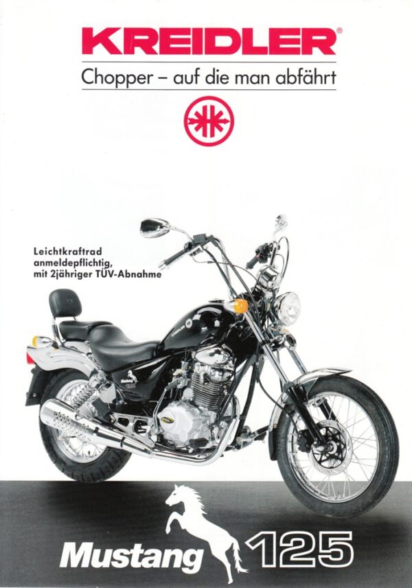 KREIDLER Mustang 125 + Prospekt flyer + 1 Blatt / 2 Seiten + aus 1998?