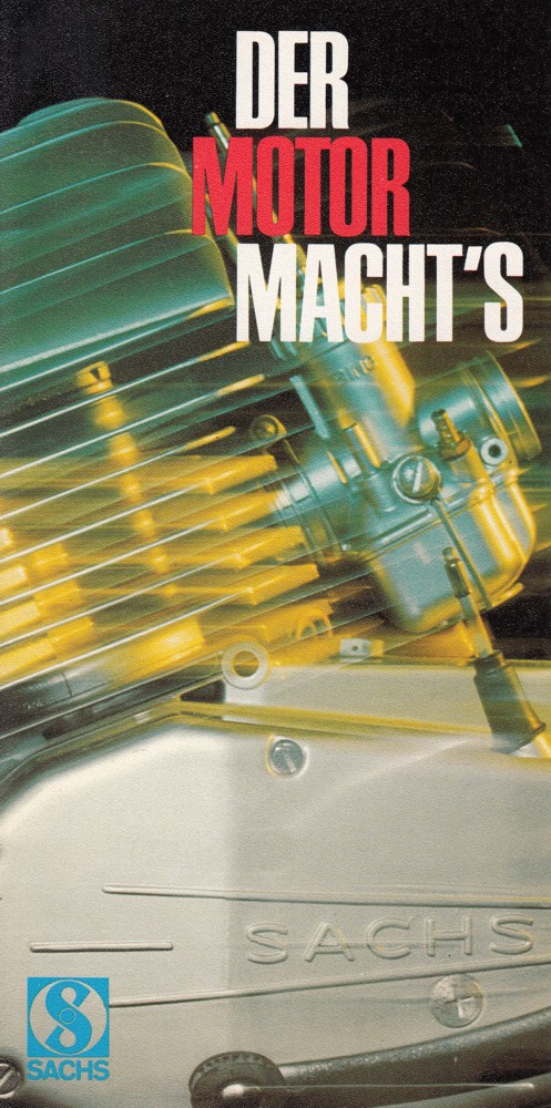 1966 vielleicht SACHS + Fahrzeugmotoren + Falt-Prospekt brochure + 10 Seiten