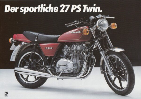 KAWASAKI Z 440 + Prospekt flyer + 1 Blatt / 2 Seiten + aus 1979?