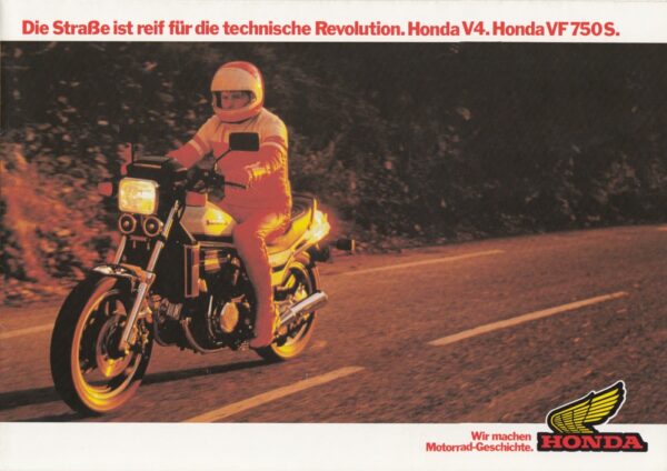 HONDA VF 750 S + Falt-Prospekt brochure + 8 Seiten + aus 3/1982 ?