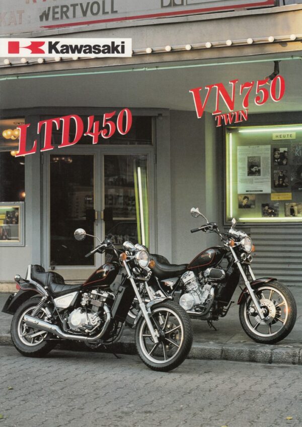 KAWASAKI LTD 450 / VN 750 Twin + Prospekt brochure + 4 Seiten