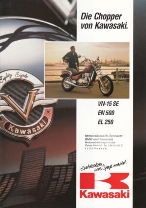 KAWASAKI VN-15 SE / EN 500 / EL 250 + Prospekt + 14 Seiten + aus 2/1991