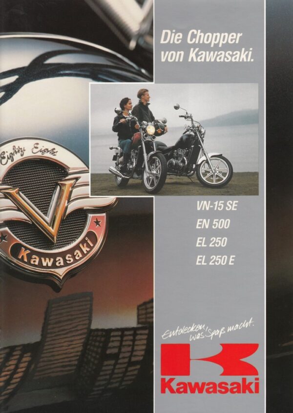 199111 Chopper KAWASAKI VN-15 SE / EN 500 / EL 250 + Prospekt + 14 Seiten + aus 11/1991