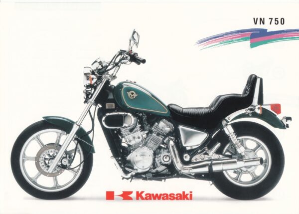 KAWASAKI VN 750 + Prospekt flyer + 1 Blatt / 2 Seiten + aus 9/1992