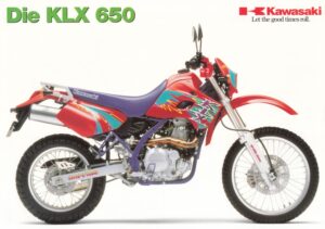 KAWASAKI KLX 250 + Prospekt flyer + 1 Blatt / 2 Seiten + aus 10/1994