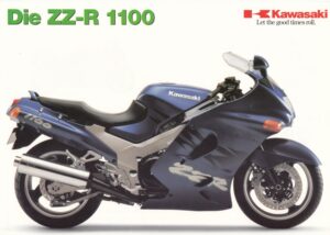 199410 KAWASAKI ZZ-R 1100 + Prospekt flyer + 1 Blatt / 2 Seiten + aus 10/1994