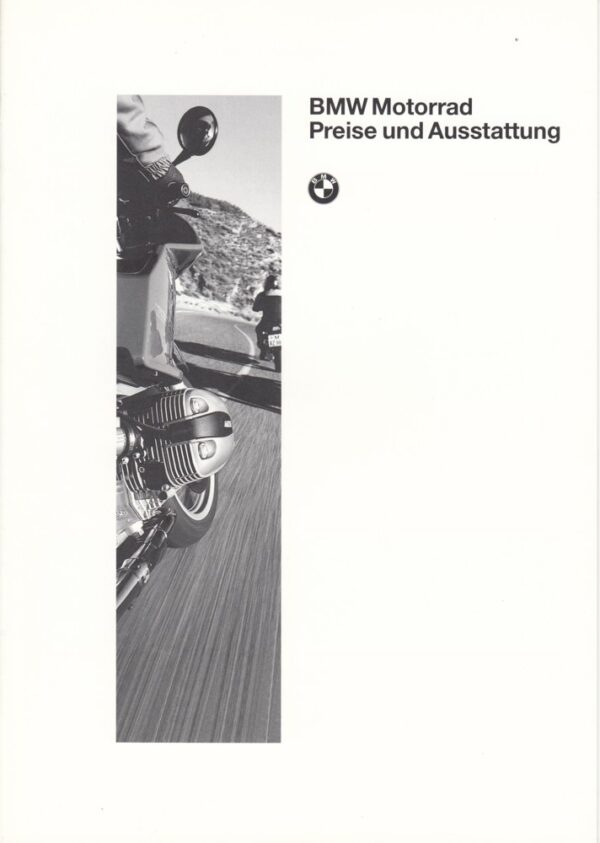 BMW, Motorräder Modelljahr 1995, Preise Ausstattung + Prospekt + 12 Seiten