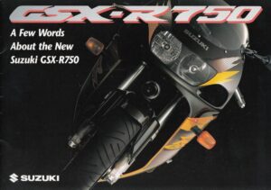 Titelseite: SUZUKI GSX-R 750 + A Few Words + Prospekt brochure + 16 Seiten +  aus 1995