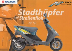 SUZUKI AP 50 + Prospekt flyer + 1 Blatt / 2 Seiten + aus 12/1996