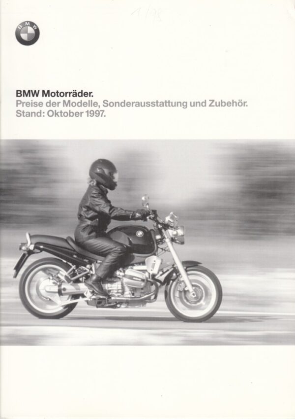 1997 preise BMW, Motorräder Modelljahr 1997, Preise Sonderausstattung Zubehör + 28 S.