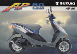 SUZUKI AP 50 + Prospekt flyer + 1 Blatt / 2 Seiten + aus 10/1997