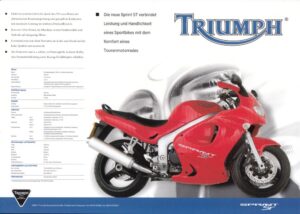 TRIUMPH Sprint ST / Tiger 900 + Prospekt flyer + 1 Blatt / 2 Seiten aus 1998