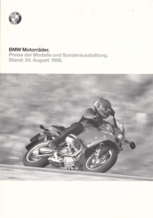 BMW, Motorräder Modelljahr 1998, Preise Sonderausstattung, 8 Seiten