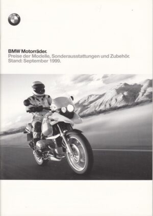 BMW, Motorräder Modelljahr 1999, Preise Sonderausstattung Zubehör, 42 Seiten