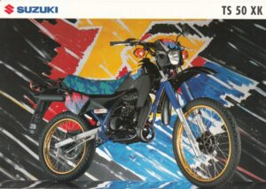 Titelseite: SUZUKI TS 50 XK + Prospekt flyer + 1 Blatt / 2 Seiten