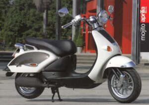 1999 vielleicht APRILIA mojito 50 / 125 Custom + Prospekt flyer + 1 Blatt / 2 Seiten