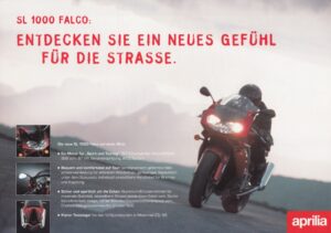 1999 vielleicht APRILIA SL 1000 Falco + Prospekt flyer + 1 Blatt / 2 Seiten + aus 2000?