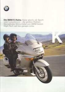 Titelseite: BMW K-Reihe + K 1200 RS / K 1200 LT + Prospekt bruchure + 20 Seiten + 8/1999