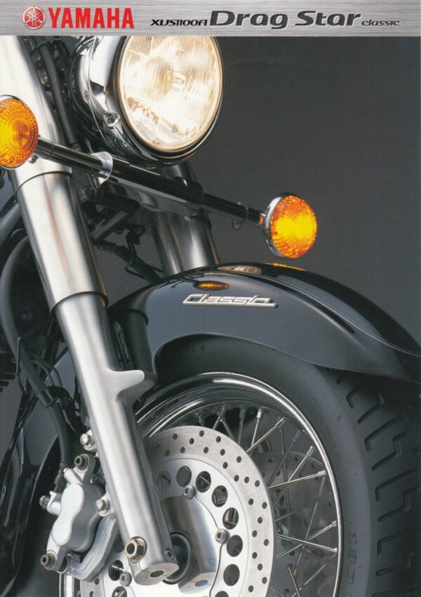 YAMAHA XVS 1100 A Drag Star Classic + Prospekt brochure + 4 Seiten + aus 2000
