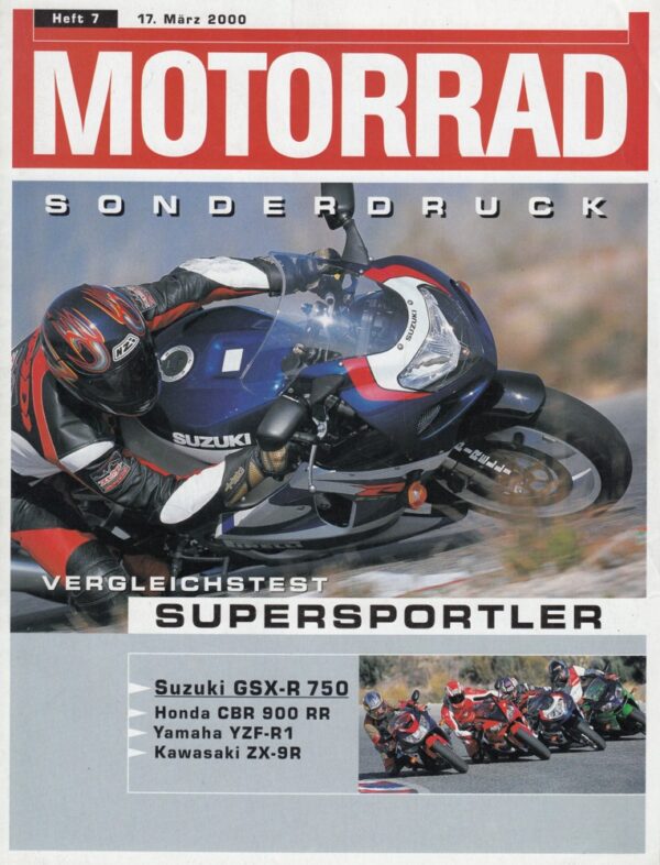 2000 Nachdruck MOTORRAD SUZUKI GSX-R 750 im Vergleich + Test-Nachdruck aus 2000 + 16 Seiten