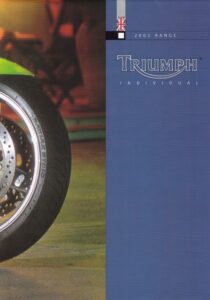 Titelseite: TRIUMPH + Motorräder 2003 + Prospekt catalogue + 16 Seiten