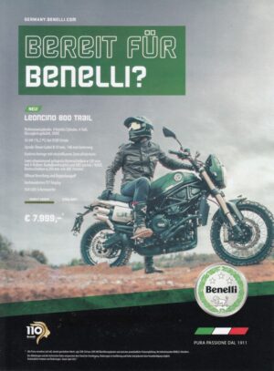 BENELLI + Motorräder 2022+ PROSPEKT / brochure + 8 Seiten