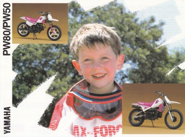 YAMAHA PW 80 / 50 + Prospekt flyer + 1 Blatt / 2 Seiten + aus 1993