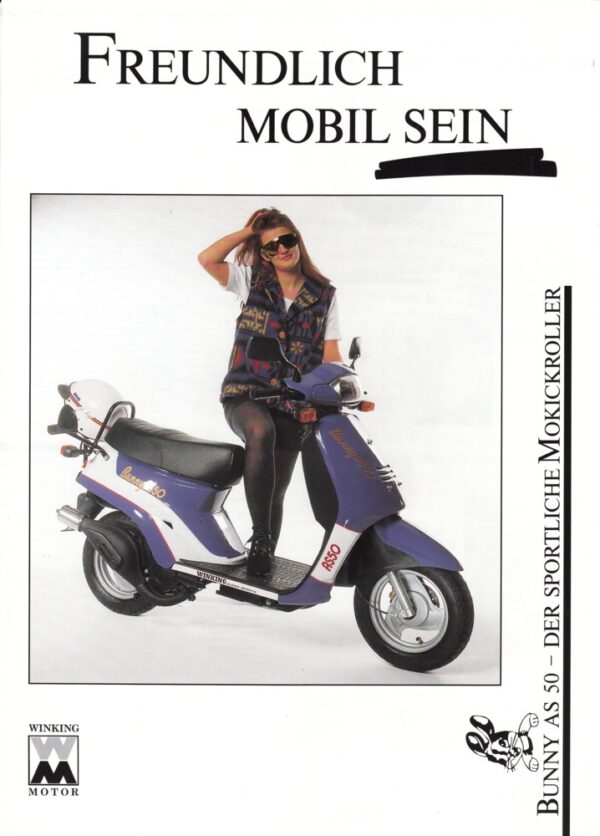Bunny AS 50 1993 vielleicht WINKING + Bunny AS 50 + Prospekt flyer + 1 Blatt / 2 Seiten