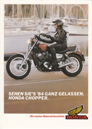HONDA, Motorrad-Programm 1984 Chopper + Prospekt  brochure + 6 Seiten