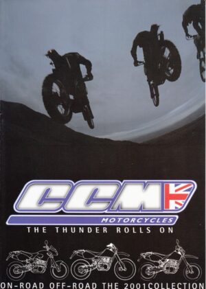 CCM motorcycles + Programm 2001 + Klapp- PROSPEKT / brochure + 8 Seiten