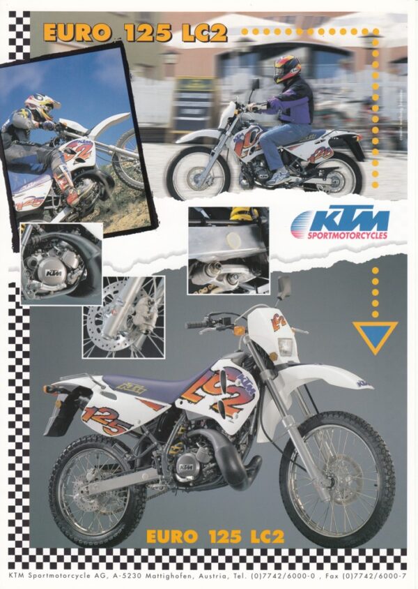 KTM Euro 125 LC2 + PROSPEKT / flyer + 1 Blatt/ 2 Seiten + aus 1998?