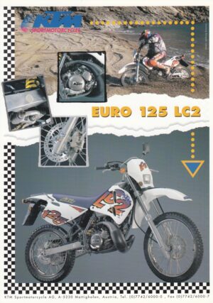 KTM Euro 125 LC2 + Prospekt / flyer + 1 Blatt/ 2 Seiten + aus 1998?