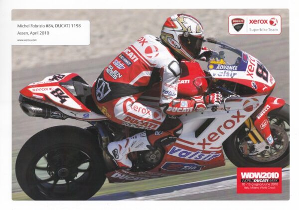 DUCATI 1198 + Michel Fabrizio #84 + xerox Superbike Team + DIN A4-Poster