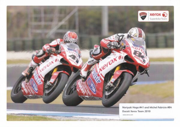 Haga Fabrizio 2010 DUCATI 1198 + Haga #41 / Fabrizio #84 + xerox Superbike Team + DIN A4-Poster