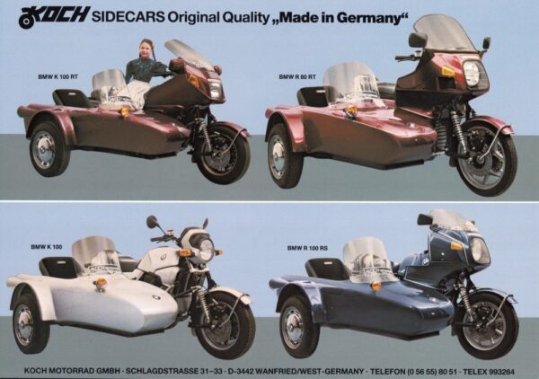 BMW, KOCH Sidecars + Prospekt flyer + 1 Blatt, einseitig bedruckt