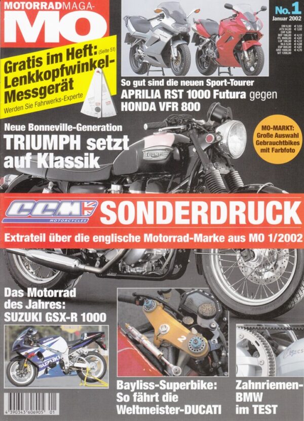 MO Sonderdruck CCM + die englische Motorrad-Marke + 12 Seiten + Sonderdruck aus "MO" 1/2002
